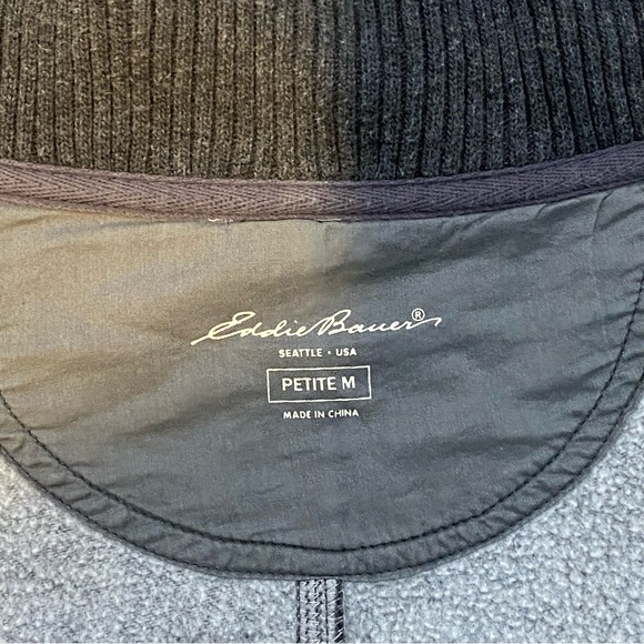Eddie Bauer Dark Gray collar Zip Jacket With Pockets Size Medium Petitie - Picture 4 of 5